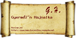 Gyermán Hajnalka névjegykártya