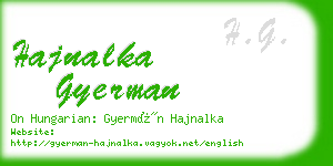 hajnalka gyerman business card